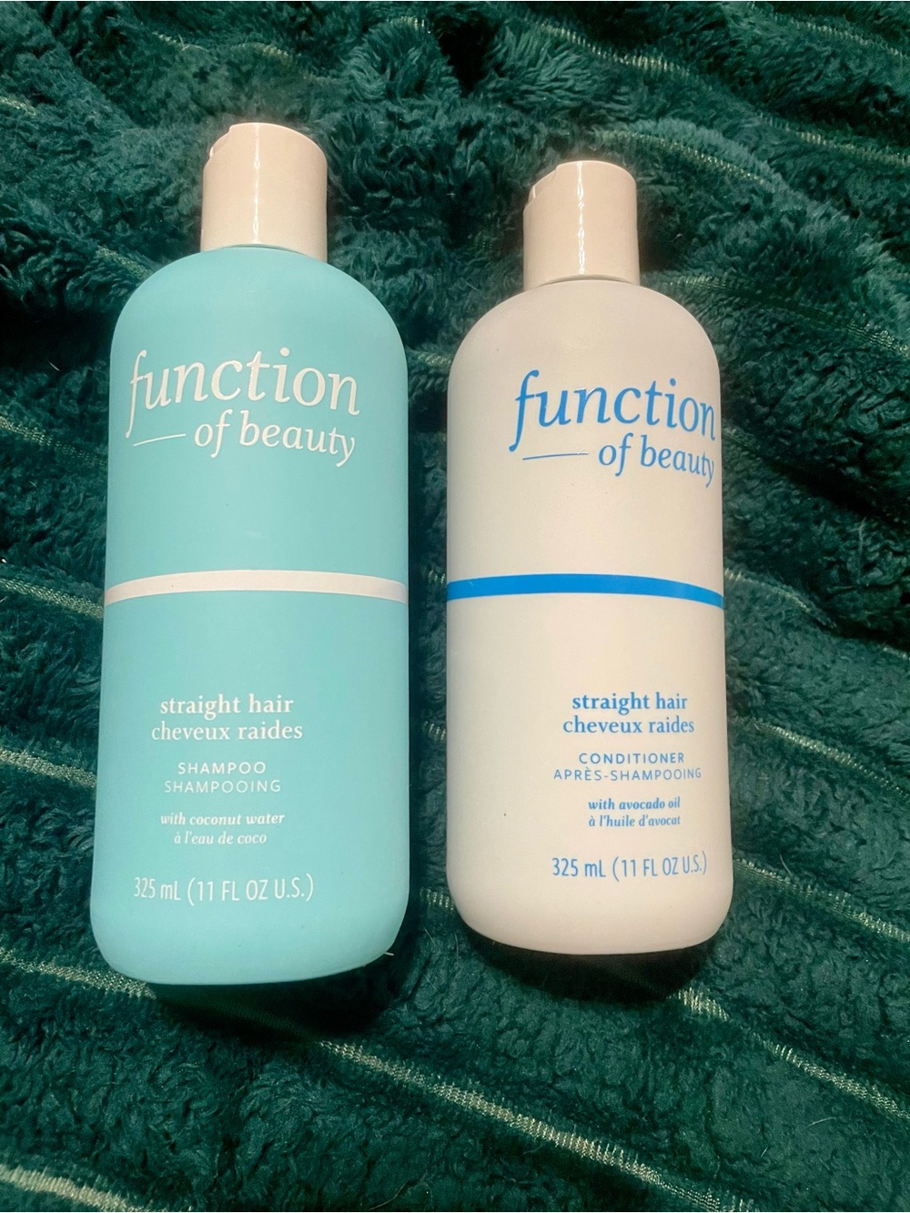 Straight Hair Shampoo & Conditioner Set with Unbrush Detangling Brush - Teal - Picture 2 of 5